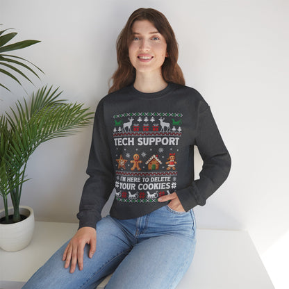 “Tech Support: I’m Here to Delete Your Cookies” Sweater — The Nerdy Nice List Edition