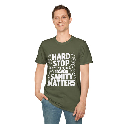 “Hard Stop at 3 Because Sanity Matters” Tee — The Boundaries Edition