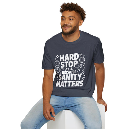 “Hard Stop at 3 Because Sanity Matters” Tee — The Boundaries Edition