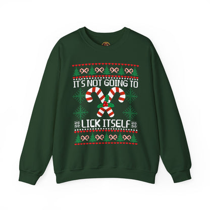 “It’s Not Going to Lick Itself” Ugly Christmas Sweater — The Naughty List Edition