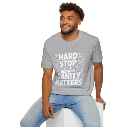 “Hard Stop at 3 Because Sanity Matters” Tee — The Boundaries Edition