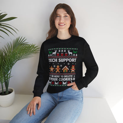 “Tech Support: I’m Here to Delete Your Cookies” Sweater — The Nerdy Nice List Edition