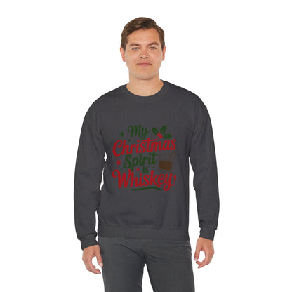 “My Christmas Spirit Is Whiskey” Sweatshirt — The Festive Fuel Edition