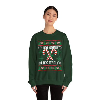 “It’s Not Going to Lick Itself” Ugly Christmas Sweater — The Naughty List Edition