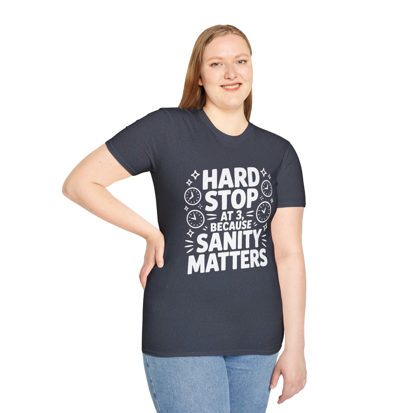 “Hard Stop at 3 Because Sanity Matters” Tee — The Boundaries Edition