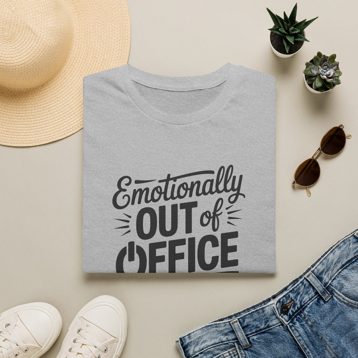 “Emotionally Out of Office” Tee — The Mentally Clocked-Out Edition