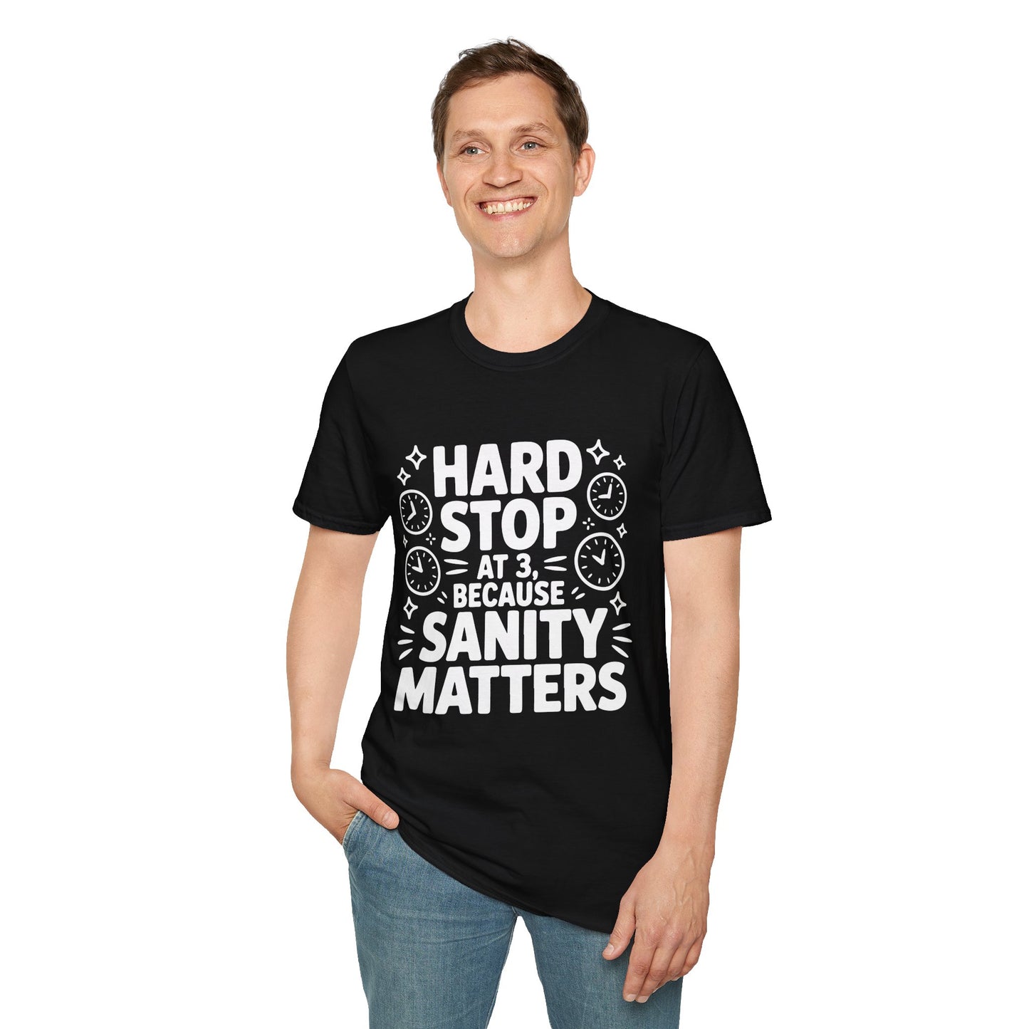 “Hard Stop at 3 Because Sanity Matters” Tee — The Boundaries Edition