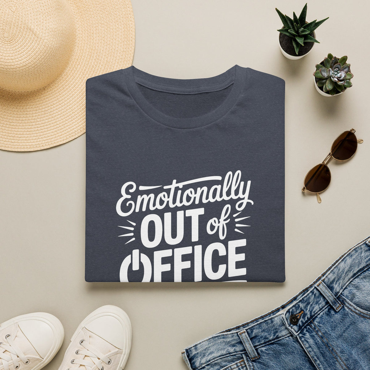 “Emotionally Out of Office” Tee — The Mentally Clocked-Out Edition