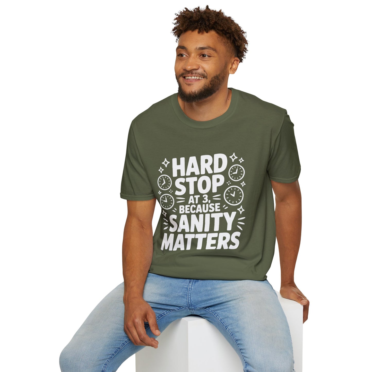 “Hard Stop at 3 Because Sanity Matters” Tee — The Boundaries Edition