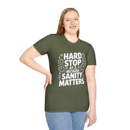 “Hard Stop at 3 Because Sanity Matters” Tee — The Boundaries Edition