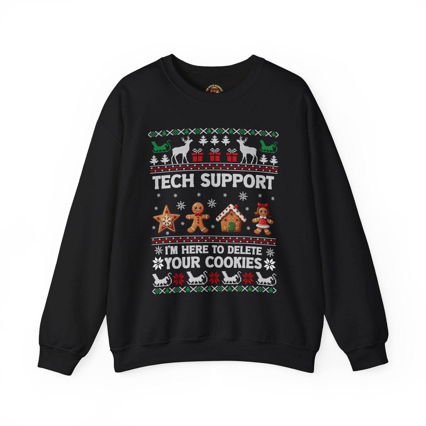 “Tech Support: I’m Here to Delete Your Cookies” Sweater — The Nerdy Nice List Edition