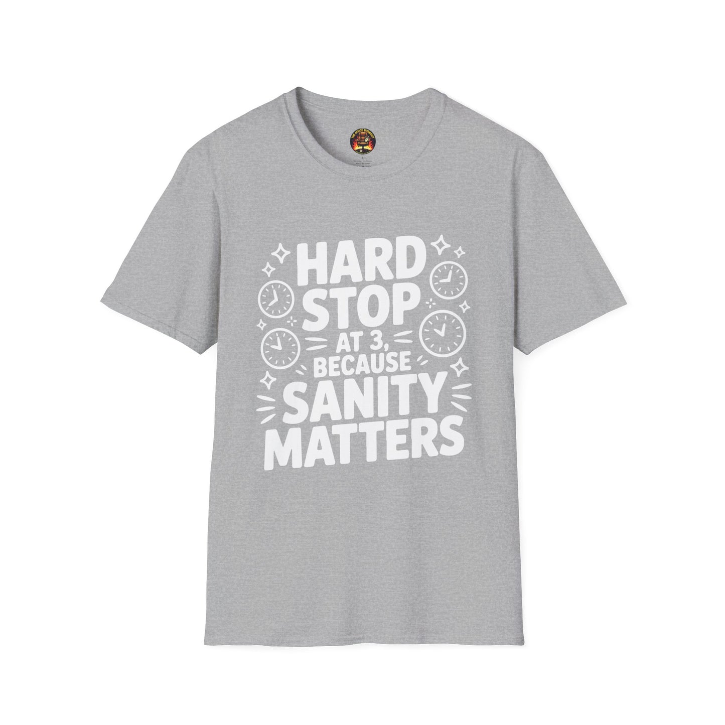 “Hard Stop at 3 Because Sanity Matters” Tee — The Boundaries Edition