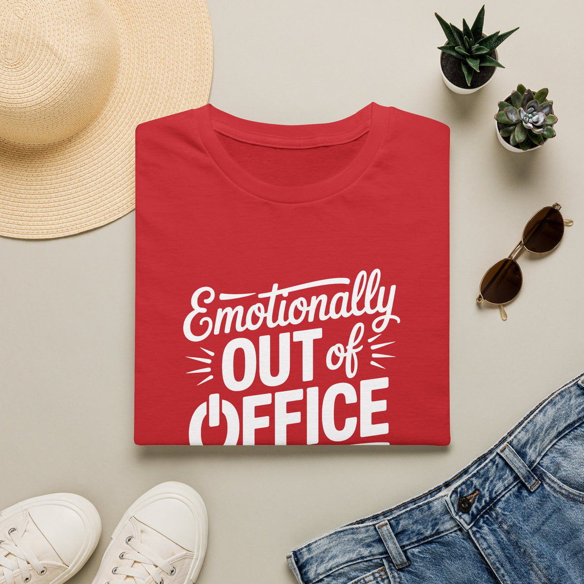 “Emotionally Out of Office” Tee — The Mentally Clocked-Out Edition