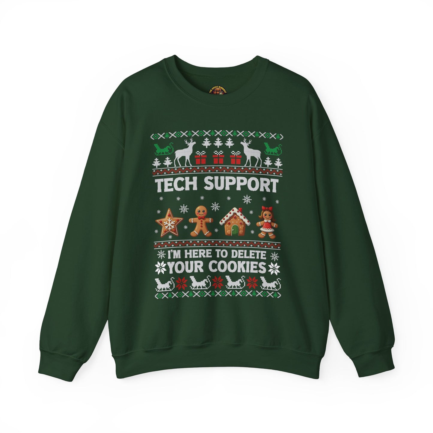“Tech Support: I’m Here to Delete Your Cookies” Sweater — The Nerdy Nice List Edition
