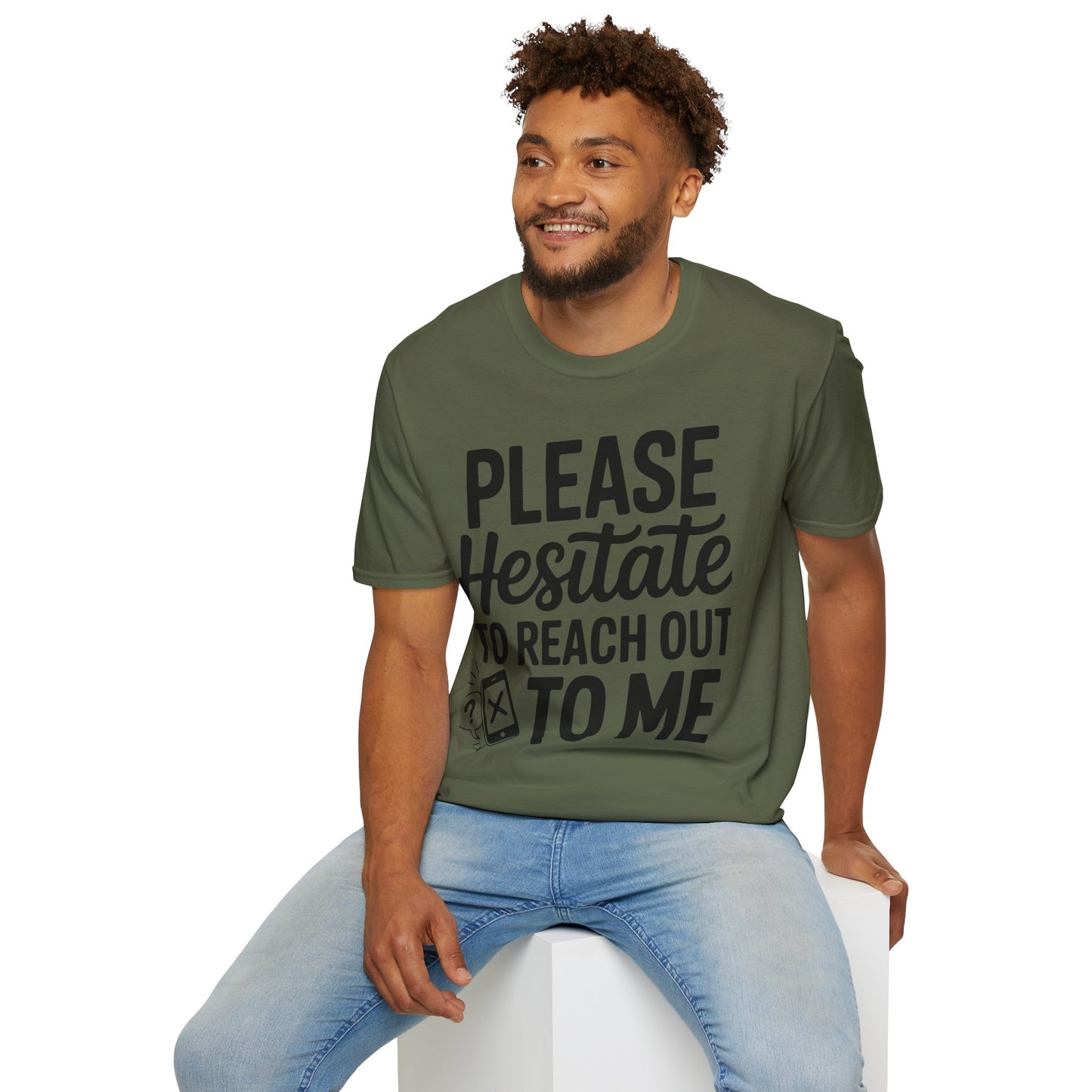“Please Hesitate to Reach Out to Me” Tee — The Anti-Meeting Manifesto