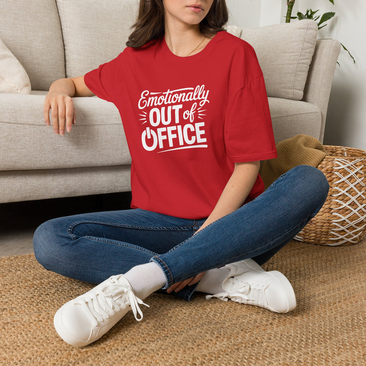 “Emotionally Out of Office” Tee — The Mentally Clocked-Out Edition