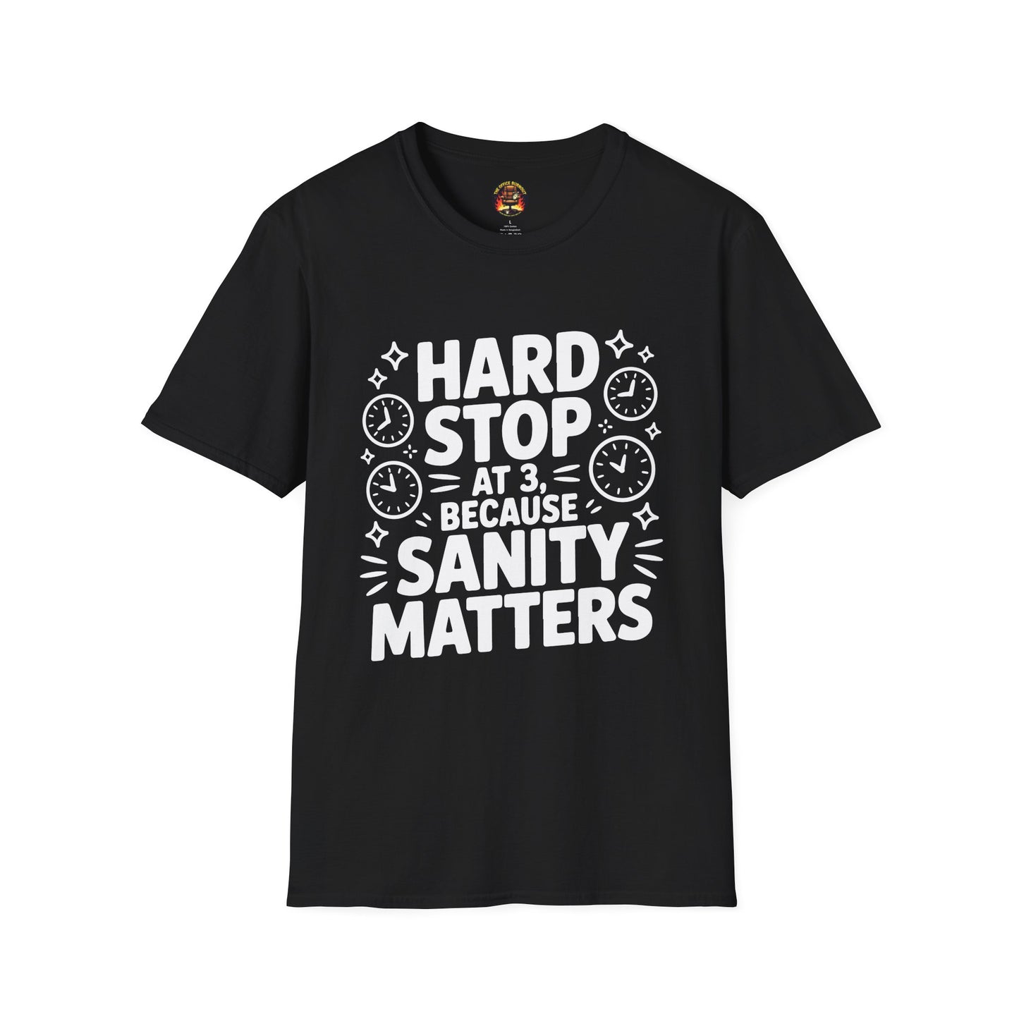 “Hard Stop at 3 Because Sanity Matters” Tee — The Boundaries Edition