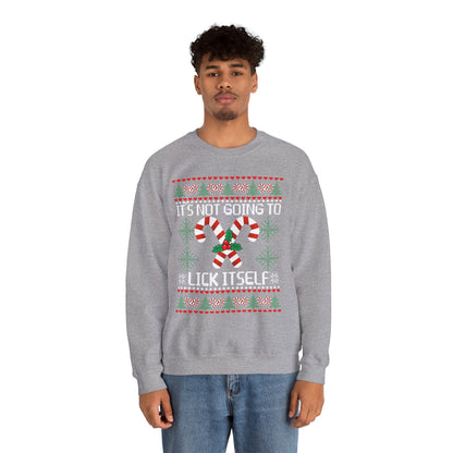 “It’s Not Going to Lick Itself” Ugly Christmas Sweater — The Naughty List Edition