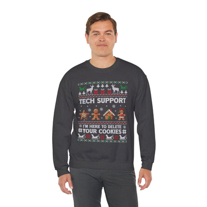“Tech Support: I’m Here to Delete Your Cookies” Sweater — The Nerdy Nice List Edition