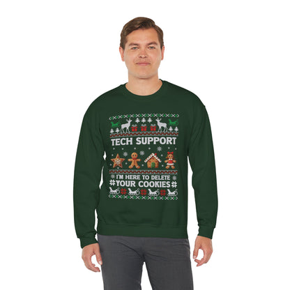 “Tech Support: I’m Here to Delete Your Cookies” Sweater — The Nerdy Nice List Edition