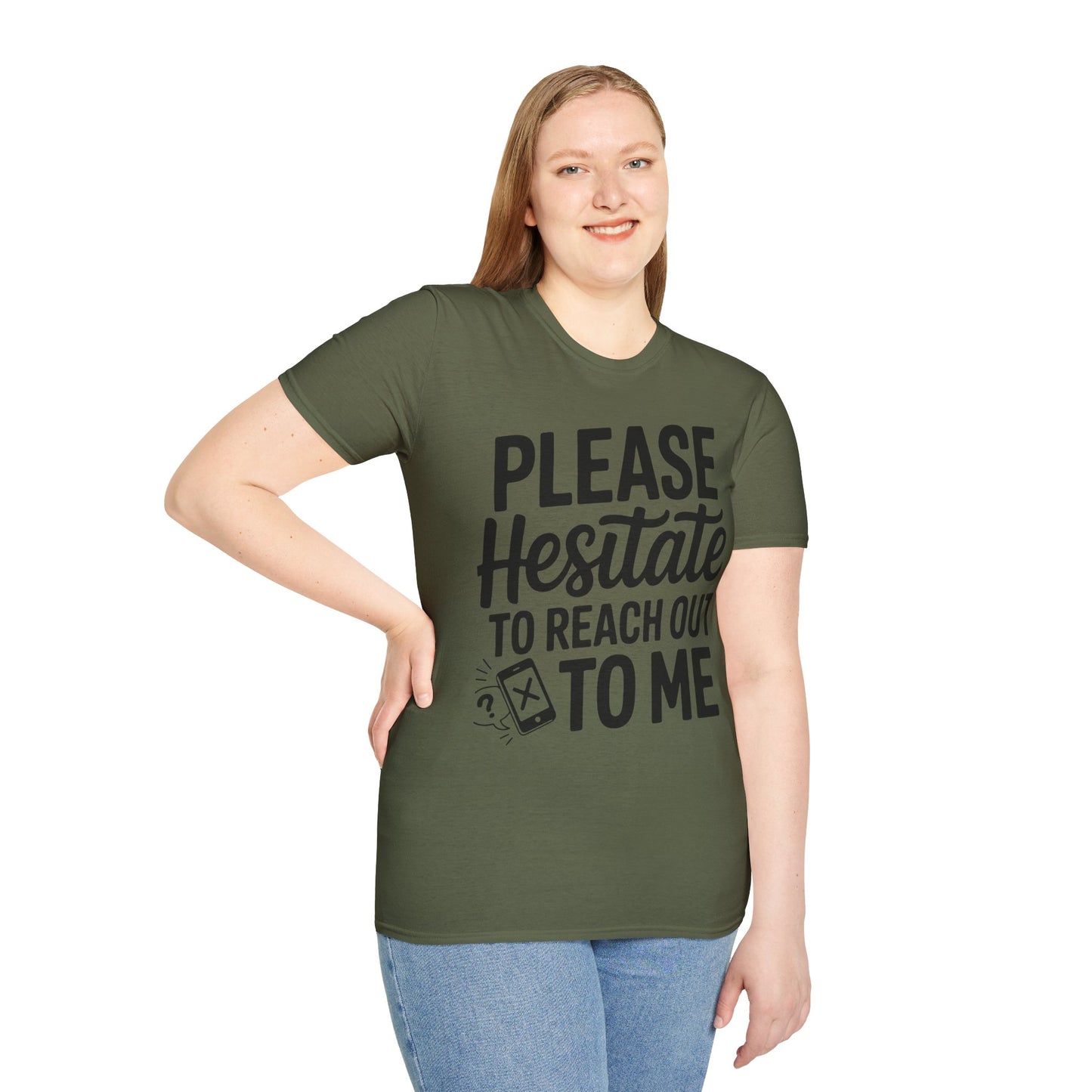 “Please Hesitate to Reach Out to Me” Tee — The Anti-Meeting Manifesto