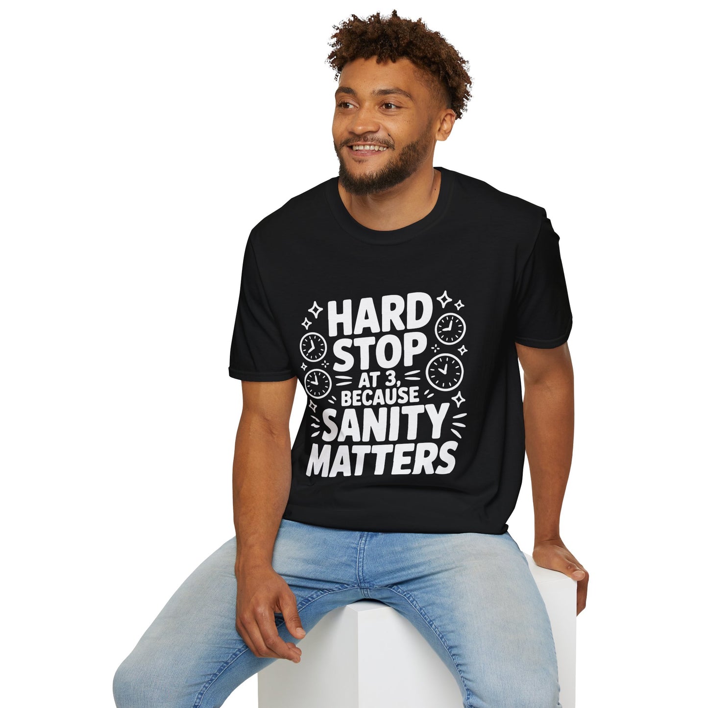 “Hard Stop at 3 Because Sanity Matters” Tee — The Boundaries Edition