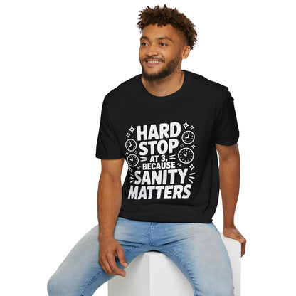 “Hard Stop at 3 Because Sanity Matters” Tee — The Boundaries Edition