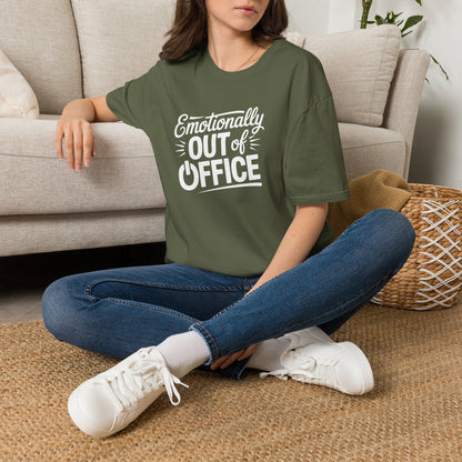 “Emotionally Out of Office” Tee — The Mentally Clocked-Out Edition