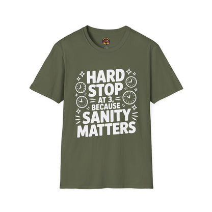 “Hard Stop at 3 Because Sanity Matters” Tee — The Boundaries Edition