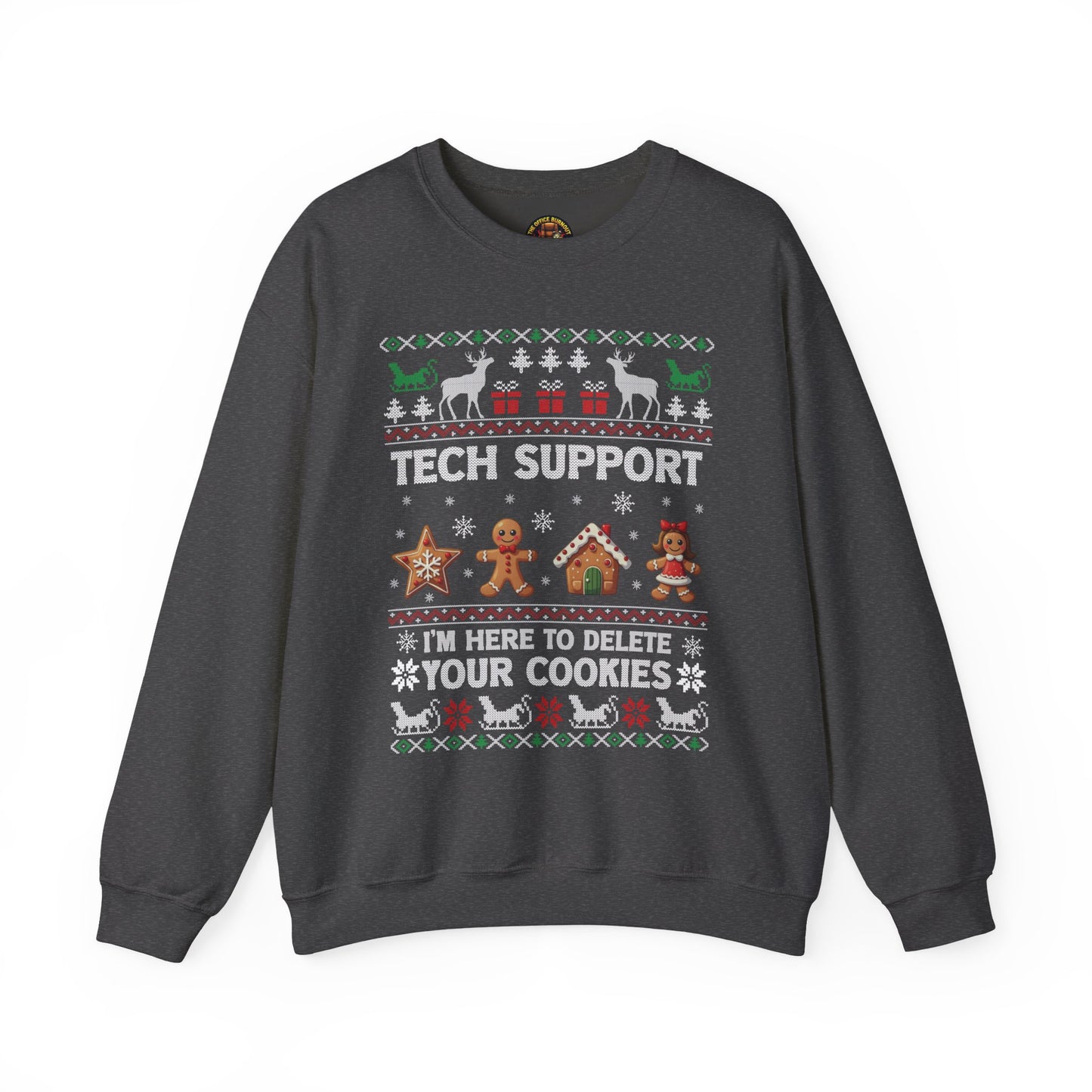 “Tech Support: I’m Here to Delete Your Cookies” Sweater — The Nerdy Nice List Edition