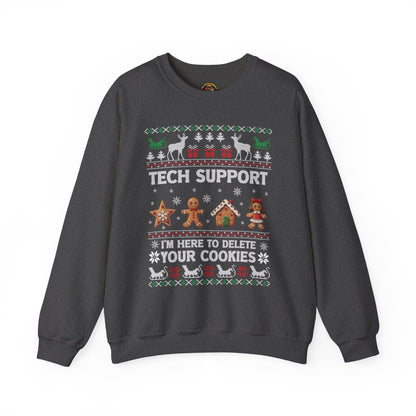 “Tech Support: I’m Here to Delete Your Cookies” Sweater — The Nerdy Nice List Edition
